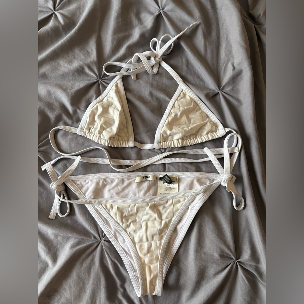 Fendi logo print bikini milk white - Picture 4 of 6